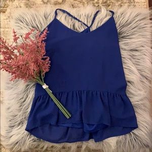 Blue polyester top